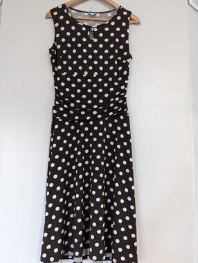 Denver Hayes Dress Dark Brown Women's Medium Maxi Sleeveless Summer Rutched